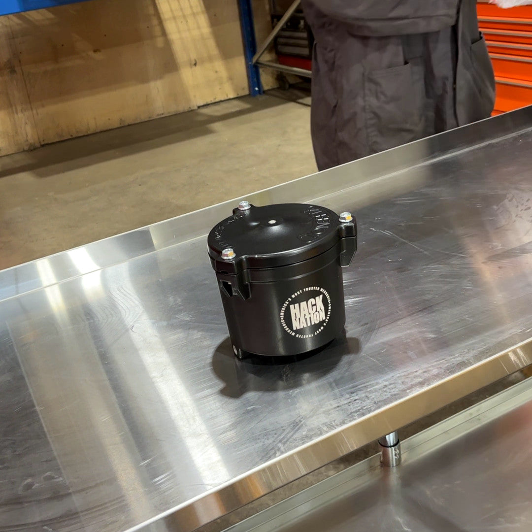 Hack Nation Oil Filtration System (HN-OFS) canister, alternate view